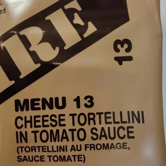 MRE Sopakco Menu 13, Cheese Tortellini In Tomato Sauce - Picture 2 of 2